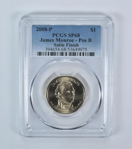 2008-P Presidential $1 James Monroe Satin Finish SP68 PCGS
