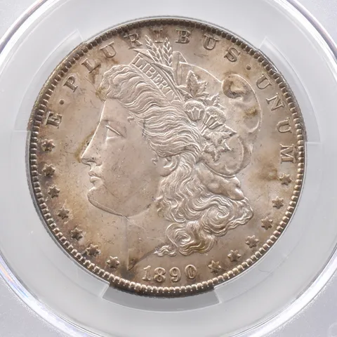 1890-S Morgan Silver Dollar MS64 CAC CACg Beautiful Tone *2371