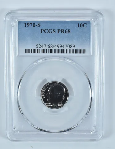 1970-S Roosevelt Dime PR68 PCGS Blue Label