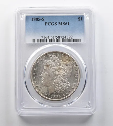 1885-S Morgan Silver Dollar MS61 PCGS *7712