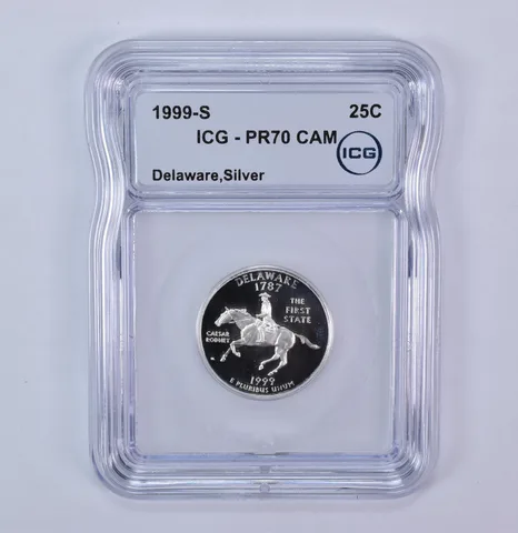 1999-S Washington State Quarter Delaware Silver PR70 CAM ICG