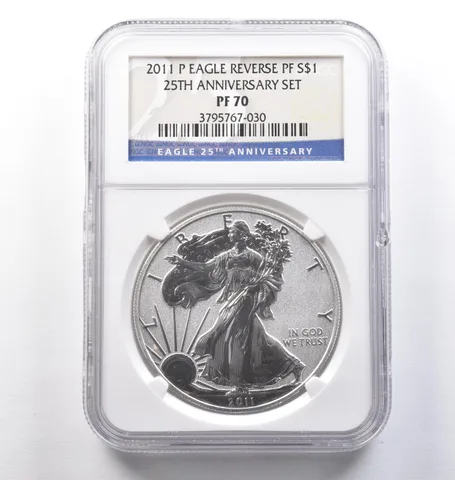 2011-P American Silver Eagle 25th Anniversary Set Reverse PF70 NGC *3877