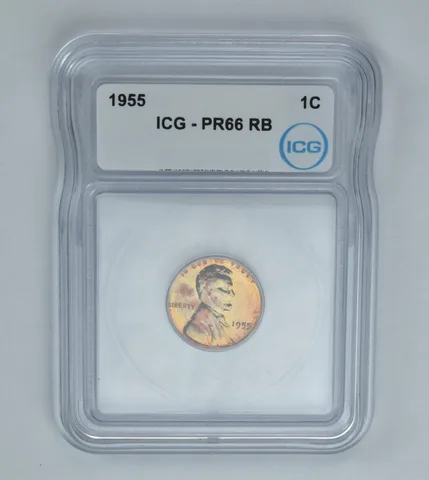 1955 Lincoln Wheat Cent PR66 RB ICG Beautiful Tone a0993