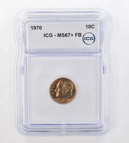 1970 Roosevelt Dime MS67+ FB ICG Beautiful Tone *0900