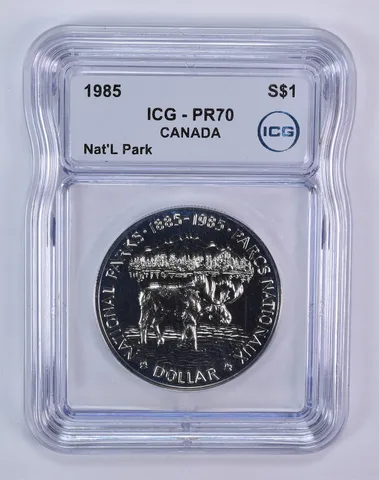 1985 Canada 1 Dollar Silver National Parks PR70 ICG