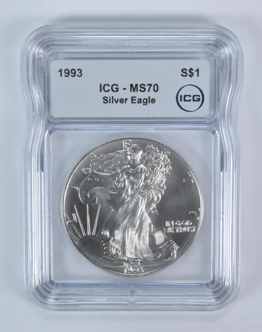 1993 American Silver Eagle MS70 ICG