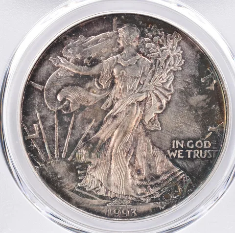 1993 American Silver Eagle MS64 PCGS Beautiful Tone *1480