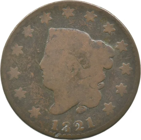 1821 Matron Head Large Cent a2358