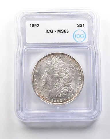 1892 Morgan Silver Dollar MS63 ICG *1650