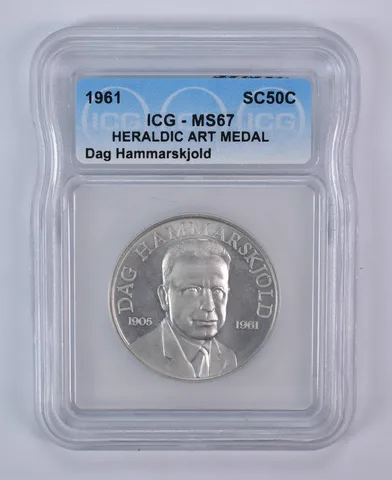 1961 So Called Half Dollar Dag Hammarskjold MS67 ICG