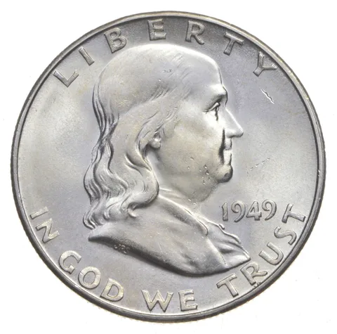 Choice Unc 1949-S Franklin Half Dollar Gem BU From Original Roll