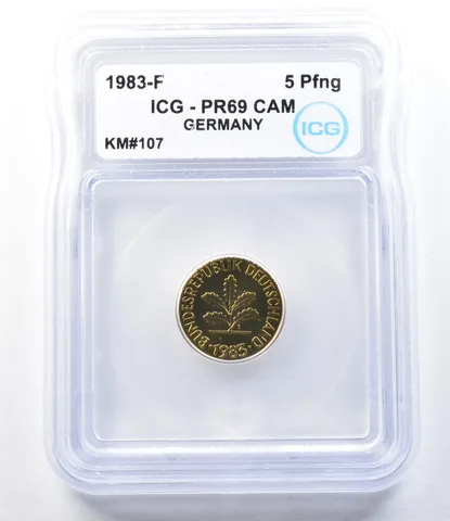1983 F Germany 5 Pfennig KM#107 PR69 CAM ICG *8893