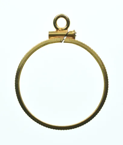 12K Gold Filled 22.5 MM $5 Gold Half Eagle Coin Bezel Pendant Frame Edge *2130