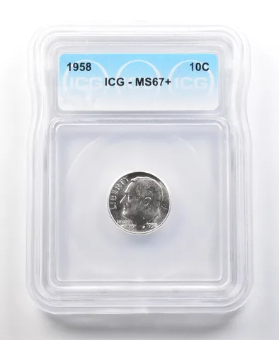 1958 Roosevelt Dime MS67+ ICG *0085