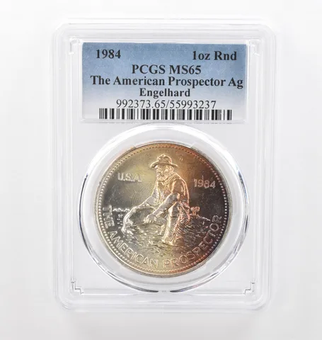 1984 Engelhard Prospector 1 Oz Silver MS65 PCGS Beautiful Tone *2161