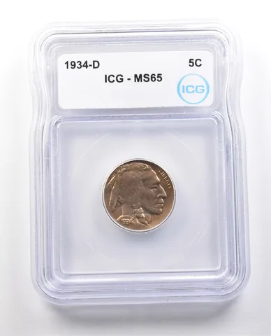 1934-D Indian Head Buffalo Nickel MS65 ICG *1389