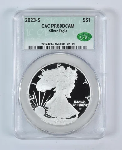 2023-S American Silver Eagle PR69 DCAM CAC CACg