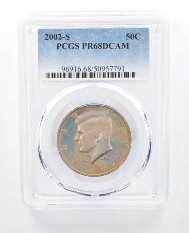 2002-S Kennedy Half Dollar PR68 DCAM PCGS Beautiful Tone *7998