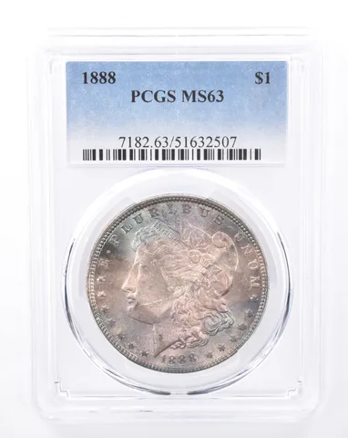 1888 Morgan Silver Dollar MS63 PCGS Beautiful Tone *9439