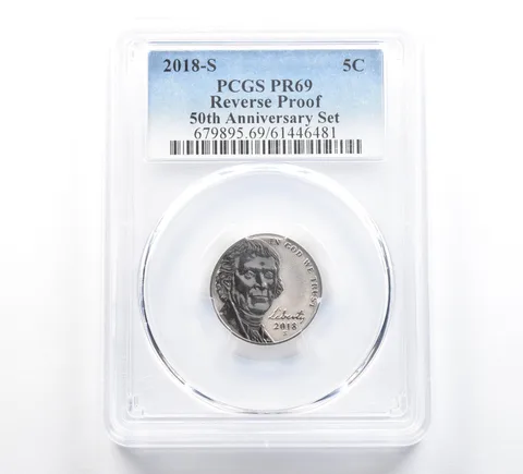 2018-S Jefferson Nickel 50th Anniversary Set Reverse PR69 PCGS