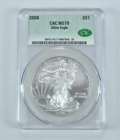 2008 American Silver Eagle MS70 CAC CACg