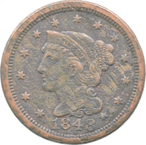 1848 Braided Hair Large Cent *7605