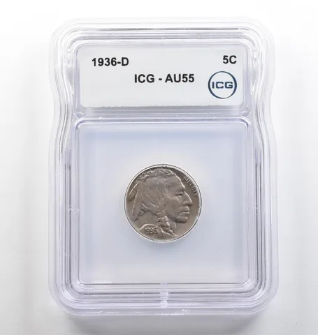1936-D Indian Head Buffalo Nickel AU55 ICG *4000