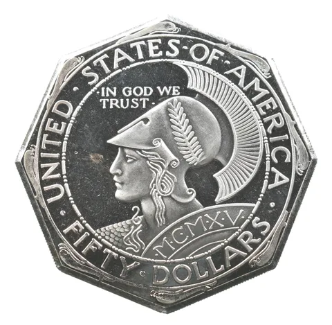 5 Oz Silver Octagonal Medal Panama-Pacific Exposition *7806