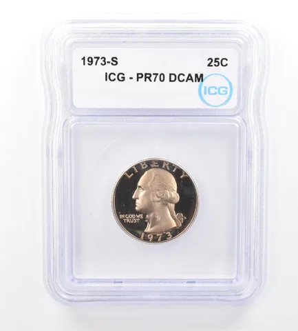1973-S Washington Quarter PR70 DCAM ICG Beautiful Tone a1610