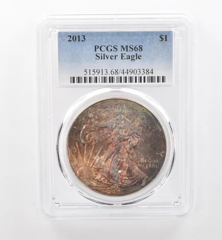 2013 American Silver Eagle MS68 PCGS Beautiful Tone *1980