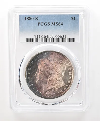 1880-S Morgan Silver Dollar MS64 PCGS Beautiful Tone a6627