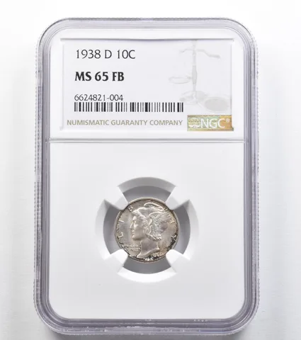 1938-D Mercury Dime MS65 FB NGC *9594
