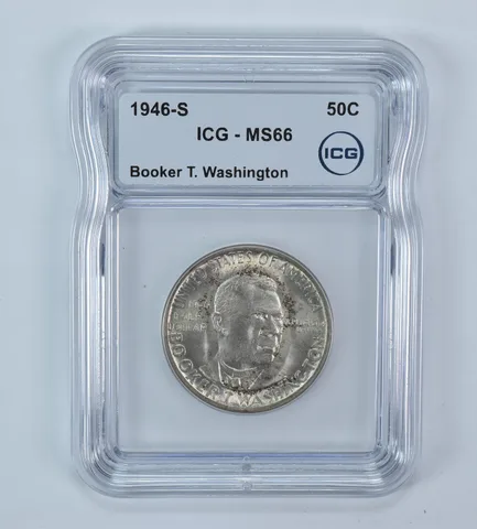 1946-S Booker T Washington Commemorative Half Dollar MS66 ICG