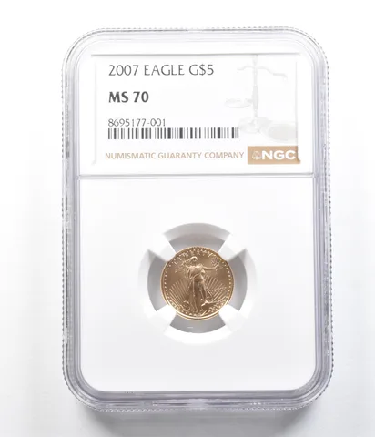 2007 $5 American Gold Eagle 1/10 Oz Gold MS70 NGC