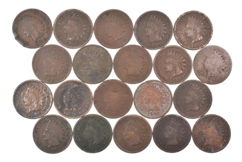 Lot 20 1800's 1890-1899 Indian Head Penny Cents US Coin Collection 2/5 Roll *493