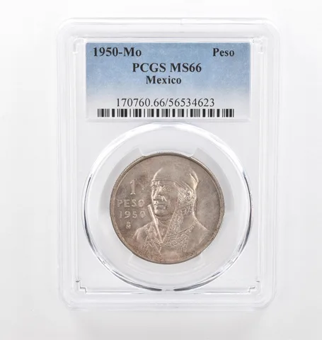 1950 Mo Mexico Peso MS66 PCGS Beautiful Tone *2125