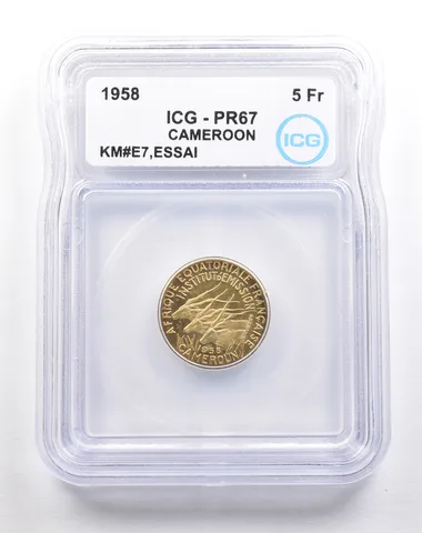 1958 Cameroon 5 Francs KM#E7 Essai PR67 ICG *5482