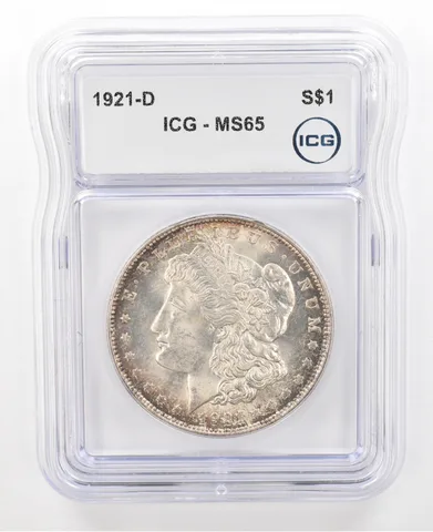 1921-D Morgan Silver Dollar MS65 PCGS Beautiful Tone a2330