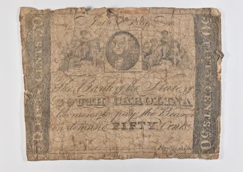 1861 50 Cents Bank Of South Carolina Fractional Currency *3188
