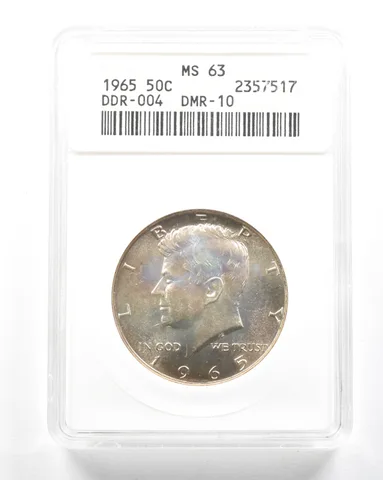 1965 Kennedy Half Dollar DDR-004 DMR-10 MS63 ANACS a2024