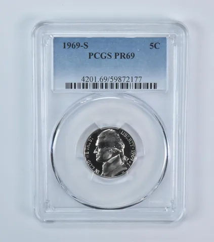 1969-S Jefferson Nickel PR69 PCGS Blue Label