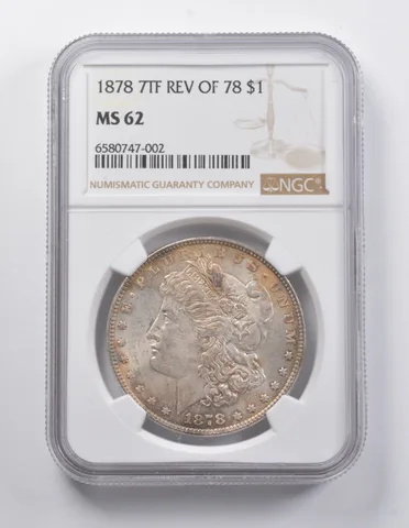 MS62 1878 Morgan Silver Dollar 7TF REV Of 78 NGC a7032