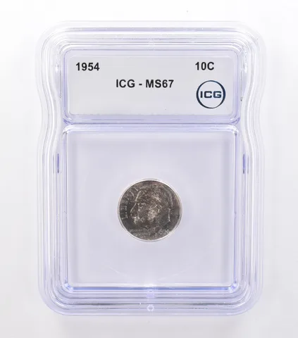 1954 Roosevelt Dime MS67 ICG Beautiful Tone *9214
