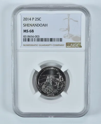 2014-P Washington Quarter Shenandoah America The Beautiful MS68 NGC