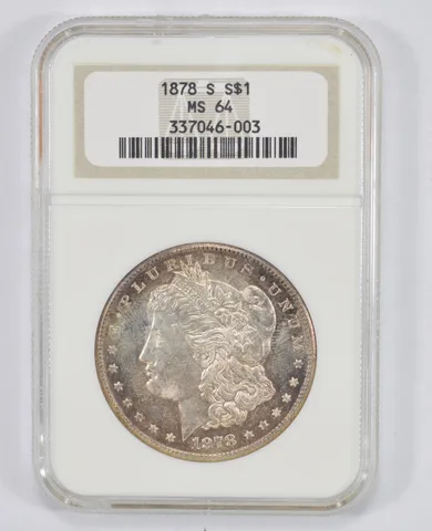 MS64 1878-S Morgan Silver Dollar - NGC PPQ a1789