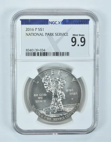 2016-P National Parks Commemorative Silver Dollar Mint State 9.9 NGC X NGCX