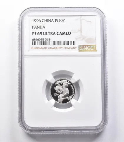 PF69 UCAM 1996 China 10 Yuan Platinum Panda NGC W/ CoA *3955