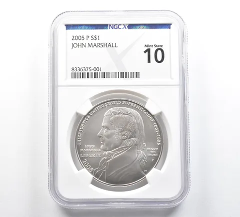 2005-P John Marshall Commemorative Silver Dollar Mint State 10 NGC X NGCX