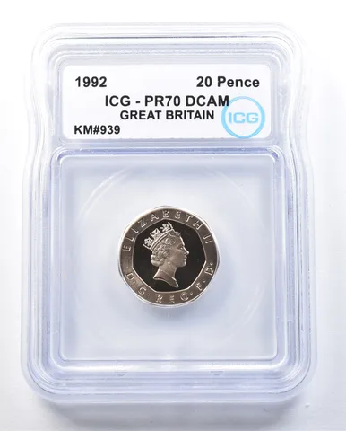 1992 Great Britain 20 Pence KM#939 PR70 DCAM ICG *8966