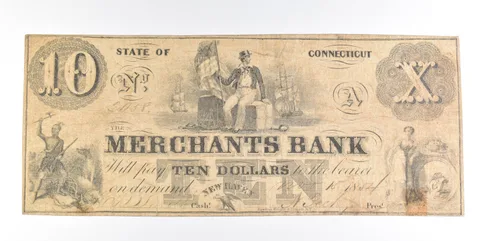 1857 $10 New Haven CT Merchants Bank Obsolete Note *0254